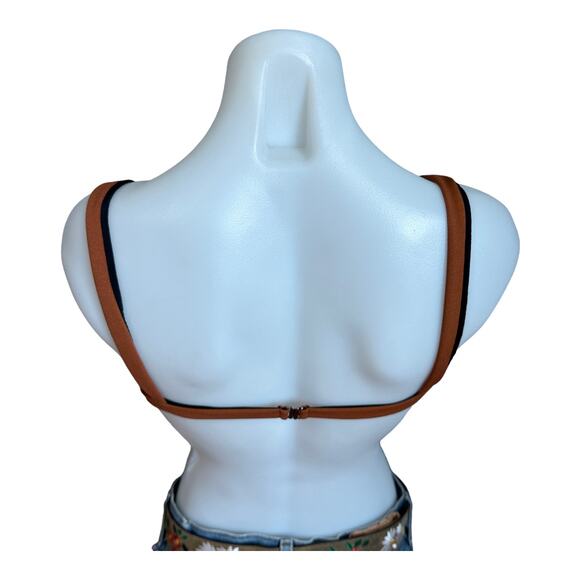 HAIGHT. Copper Brown Triangle Bikini Top SMALL Minimal Designer Crepe  $139 NEW - Picture 6 of 9